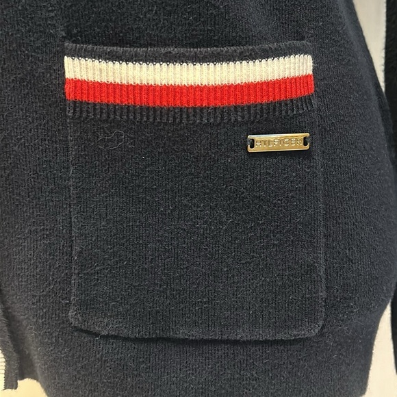 Tommy Hilfiger Navy Red White Blue Long Sleeve Button Down Cardigan Wom XS - Picture 5 of 10